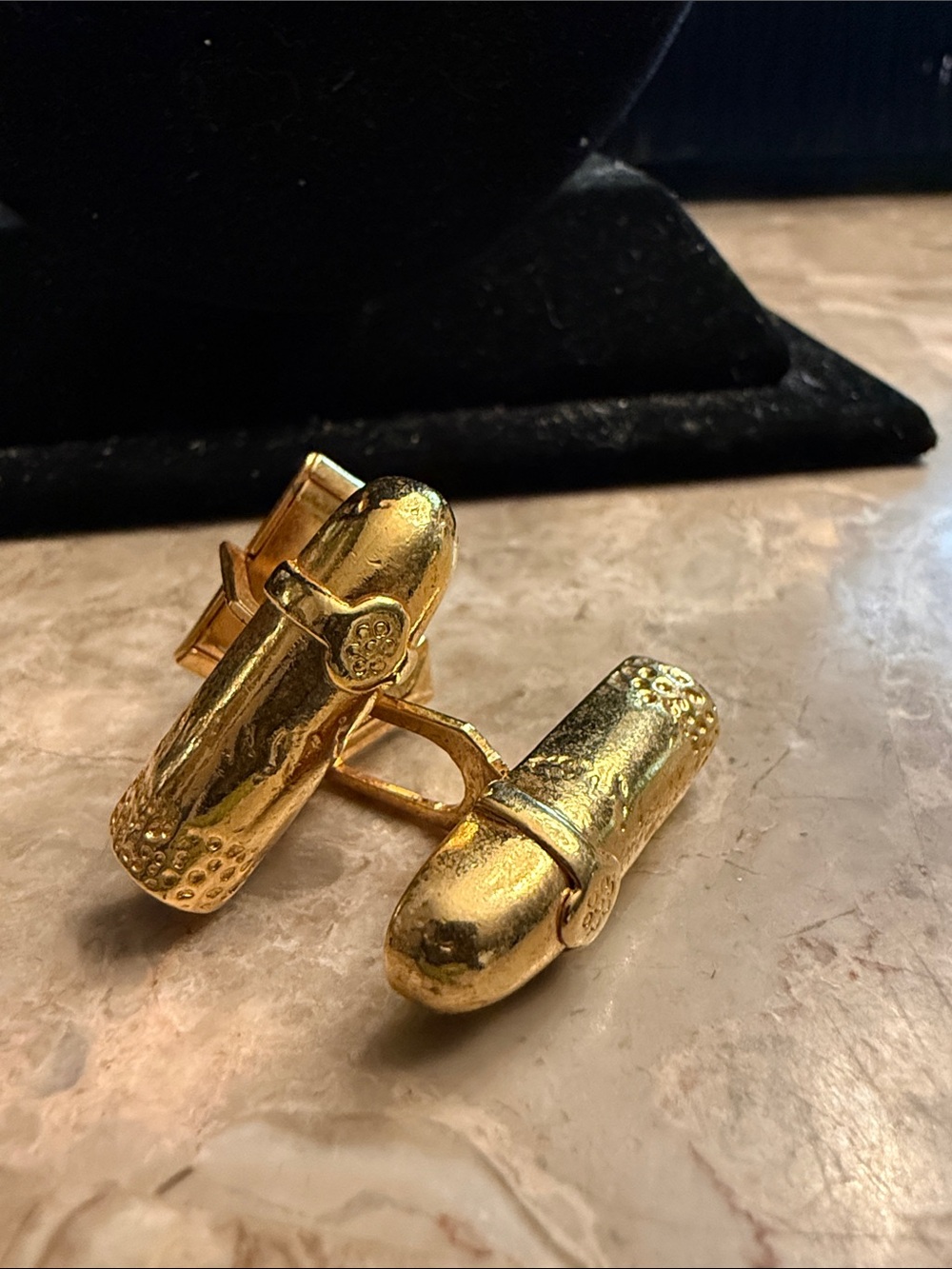 Rare Lisi golden electric plate cigar cufflinks
